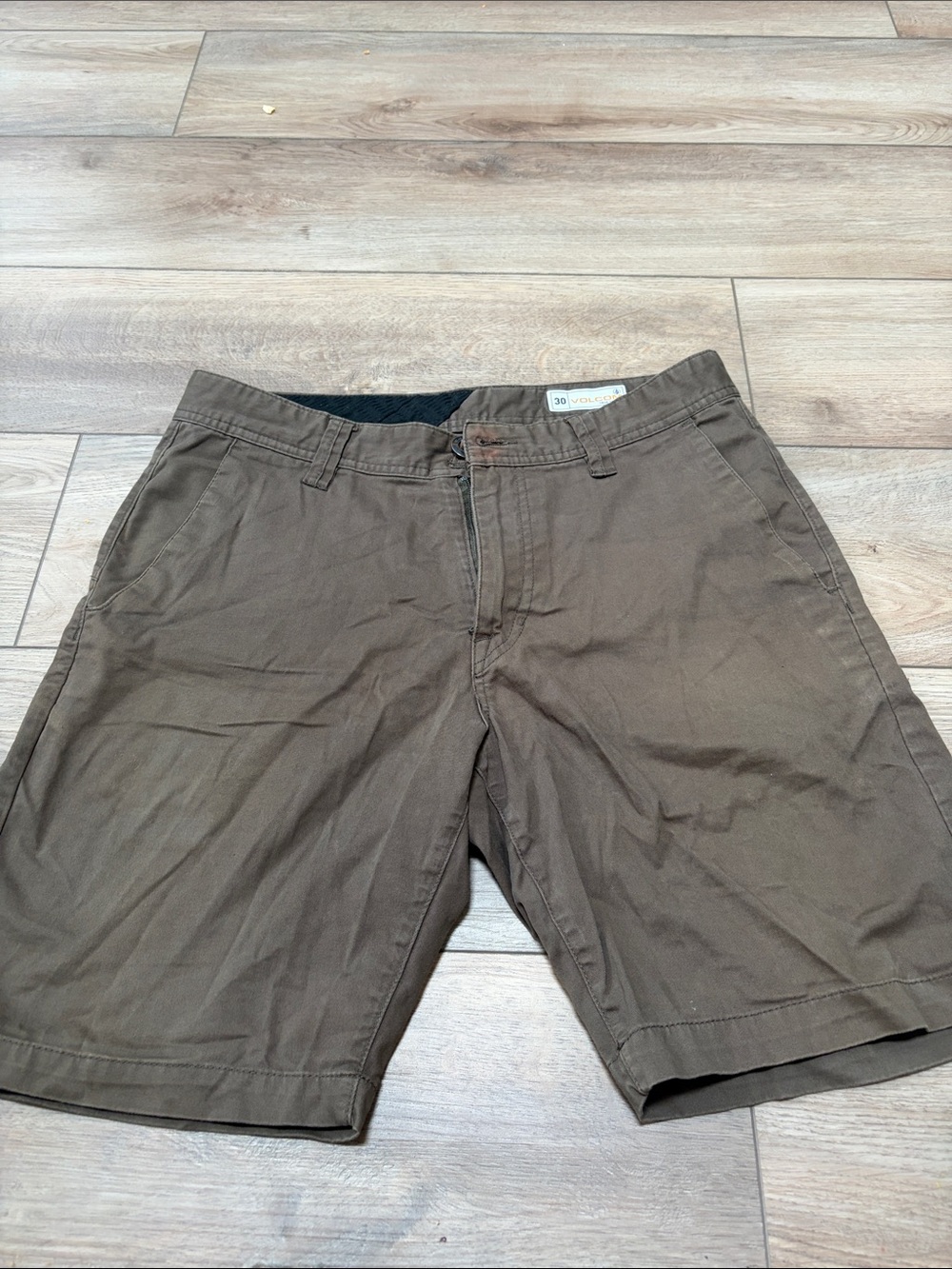 Volcom Men's Brown Flat Front Shorts